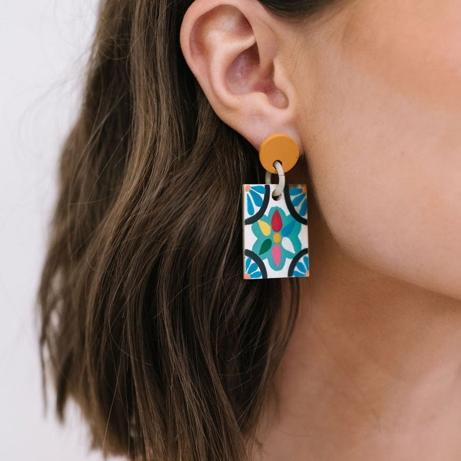 Azulejos Single Tile Stud Earrings
