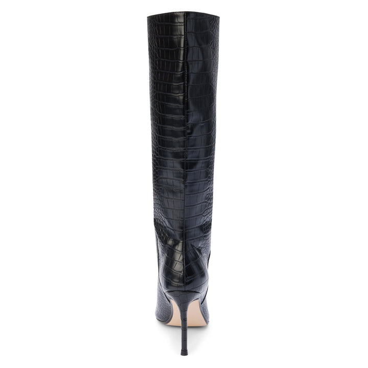 Black Vegan Leather Knee-High Alina Boot