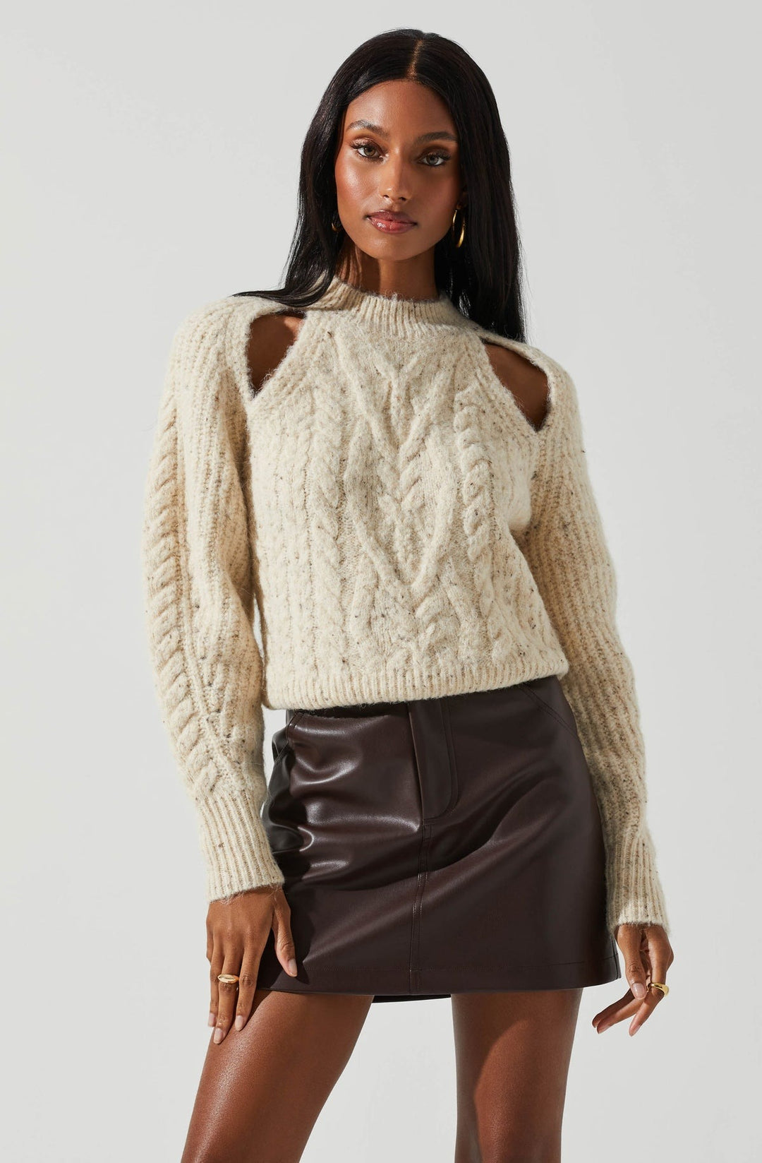 Cream Cable Knit Natalie Sweater