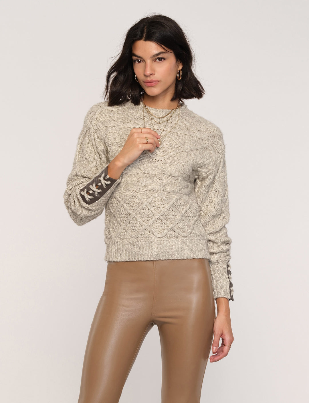 Oat Round Neck Long Sleeve Ethan Sweater