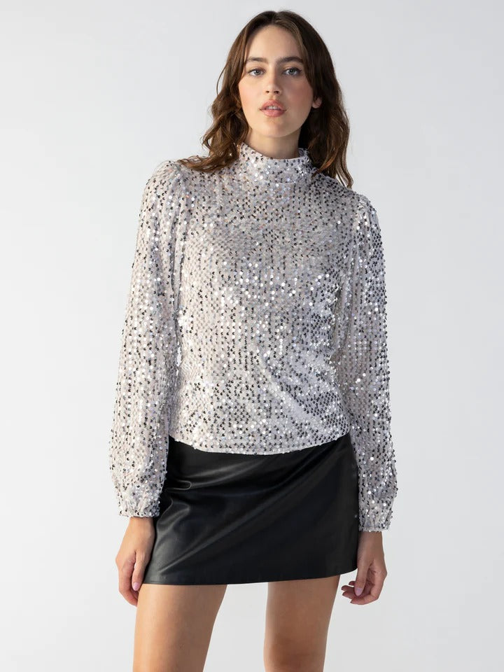 Champagne All-Nighter Mock Neck Shirt