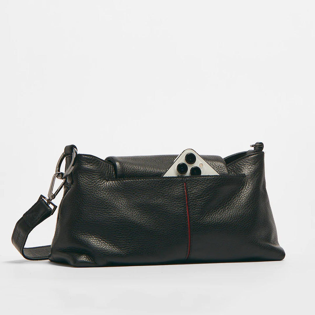 VIP Baguette Black Leather Shoulder Bag