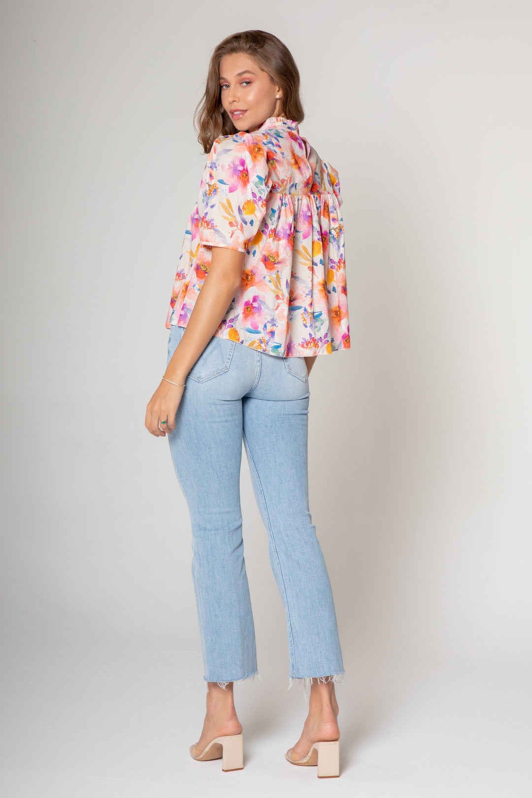 Watercolor Floral Rory Blouse