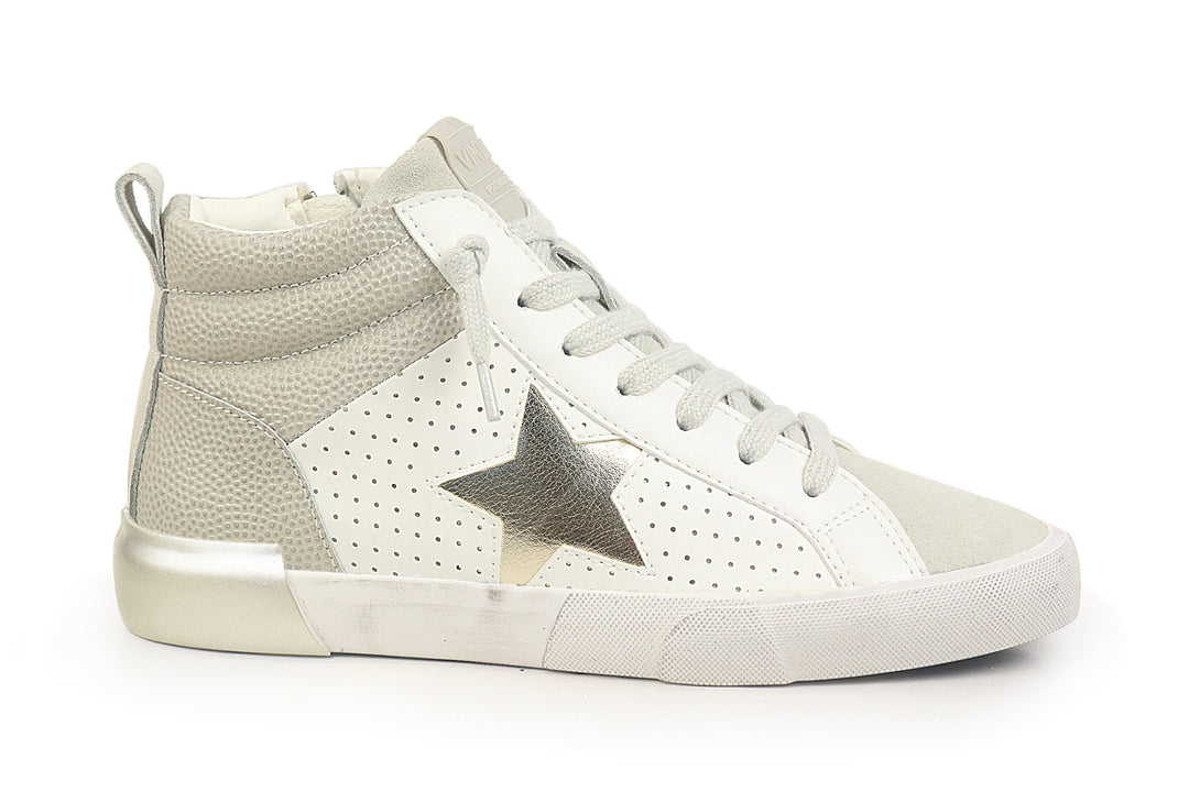 Taupe Gold Star High Top Sneaker